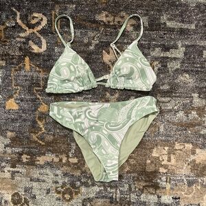 Mint Green Paisley Bikini Set